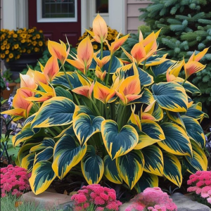 Хоста Флейм Данс купить по цене от 650р. в интернет-магазине «Посадика» с доставкой почтой в в Катав-Ивановске и по всей России – [изображение №1].